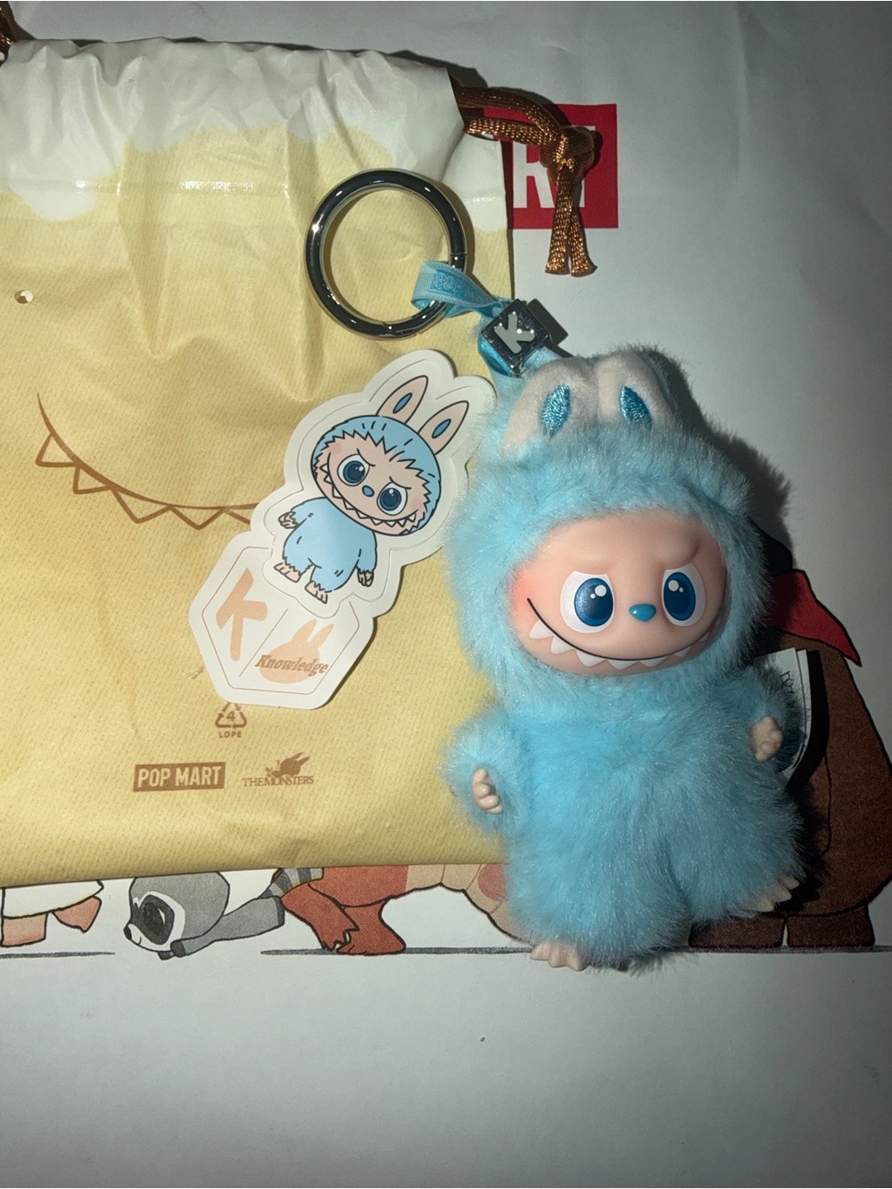 Labubu Letter K Keychain Plush